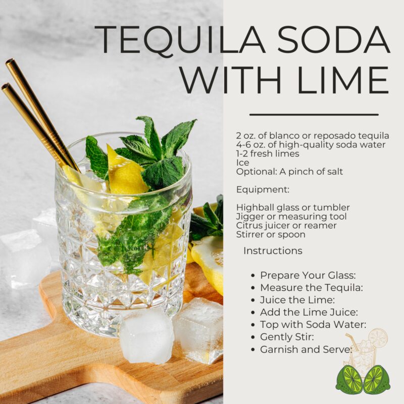 Tequila soda with lime