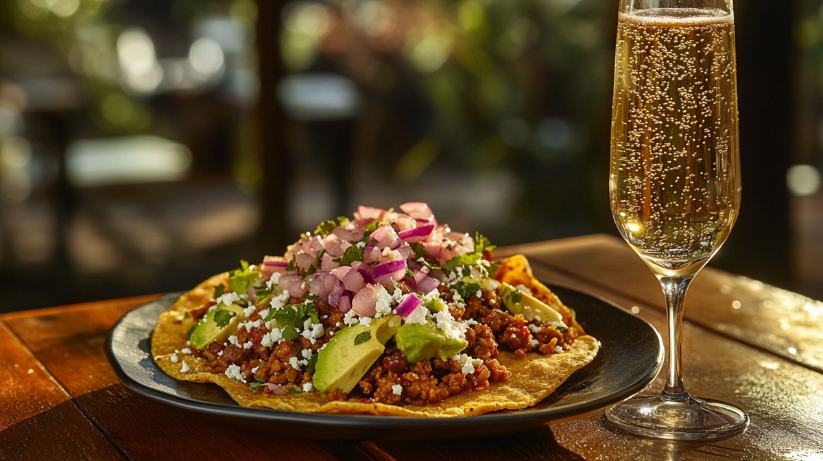 Cava and Chorizo Tostadas